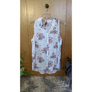 Floral Button up tank Top